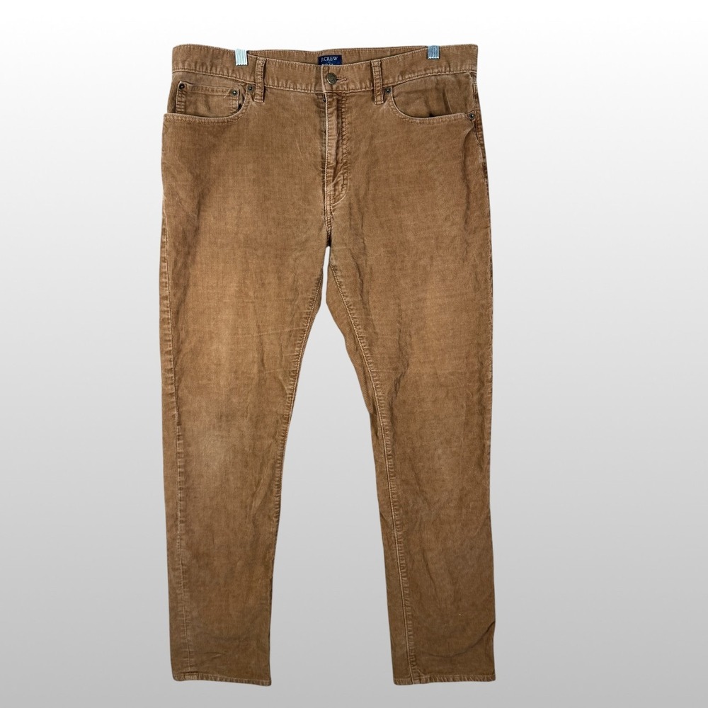 J.Crew Flex Corduroy Pants Men's 36x32 Brown Slim Fit Stretch Casual Cotton‎